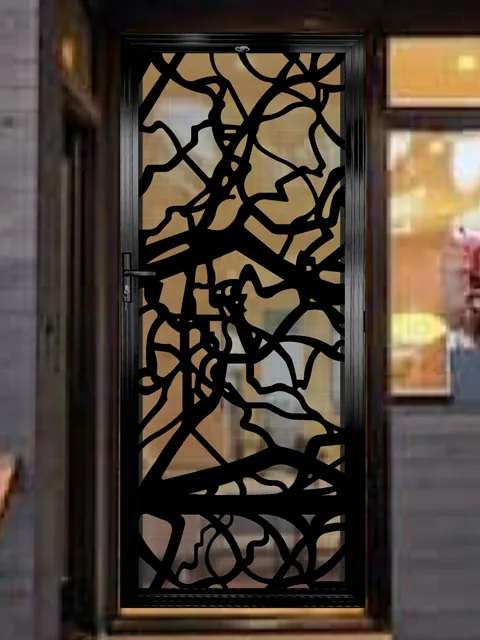 Custom laser-cut decorative security door
